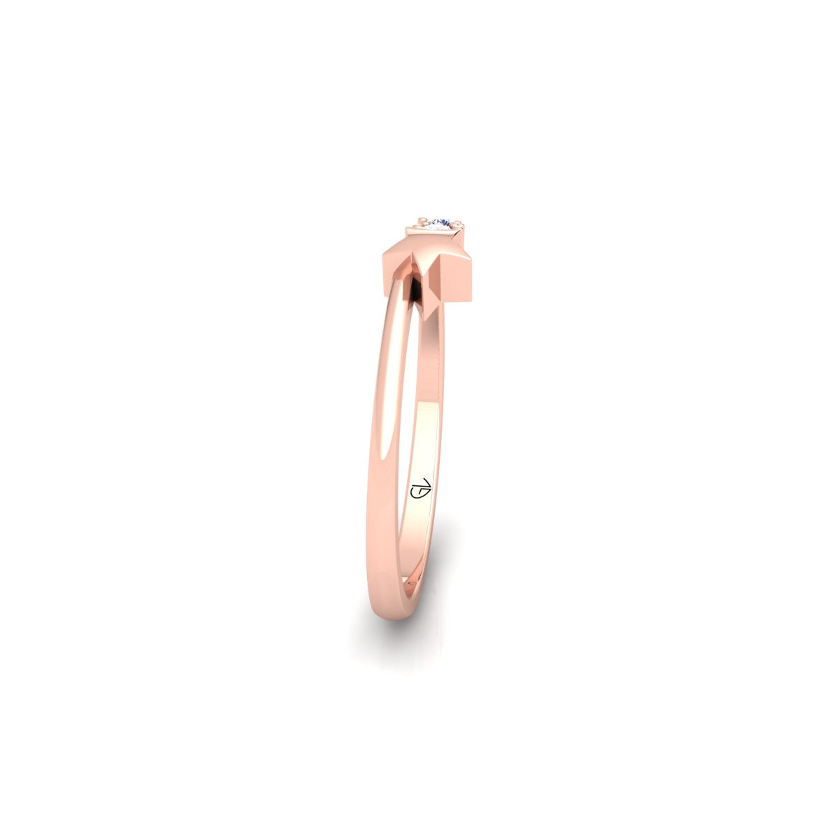 Lab Grown Diamond Star Five Stone 14K White Gold Wedding Ring