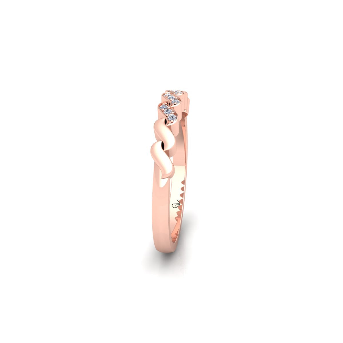 Lab Grown Diamond Half Eternity Minimalist 14K White Gold Wedding Band