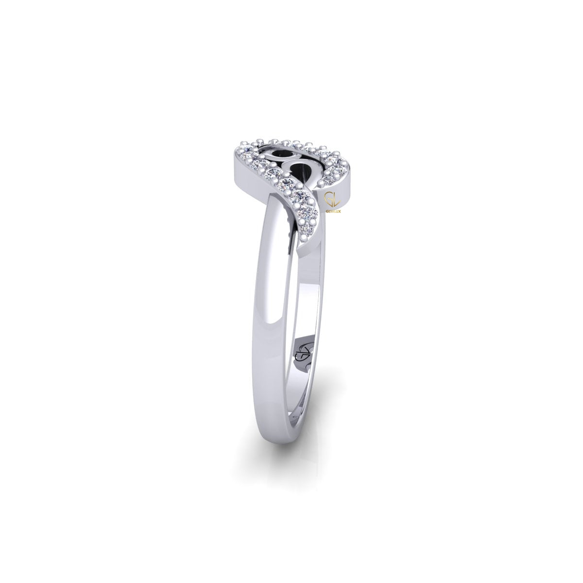 Lab Grown Diamond Swirl 14K White Gold Wedding Band