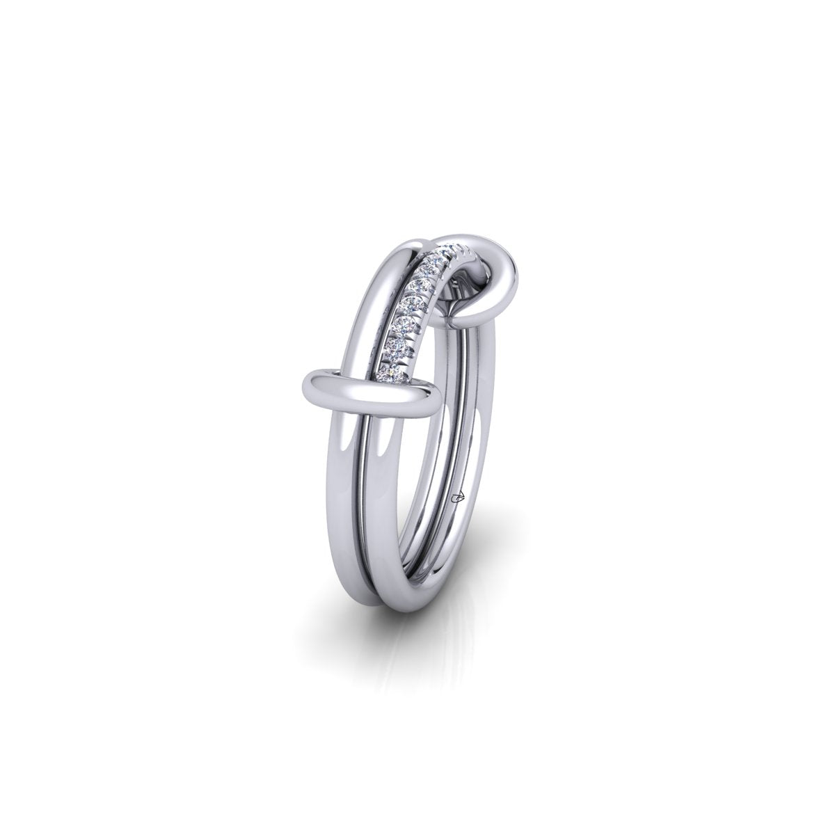 Lab Grown Diamond Half Eternity 14K White Gold Wedding Band