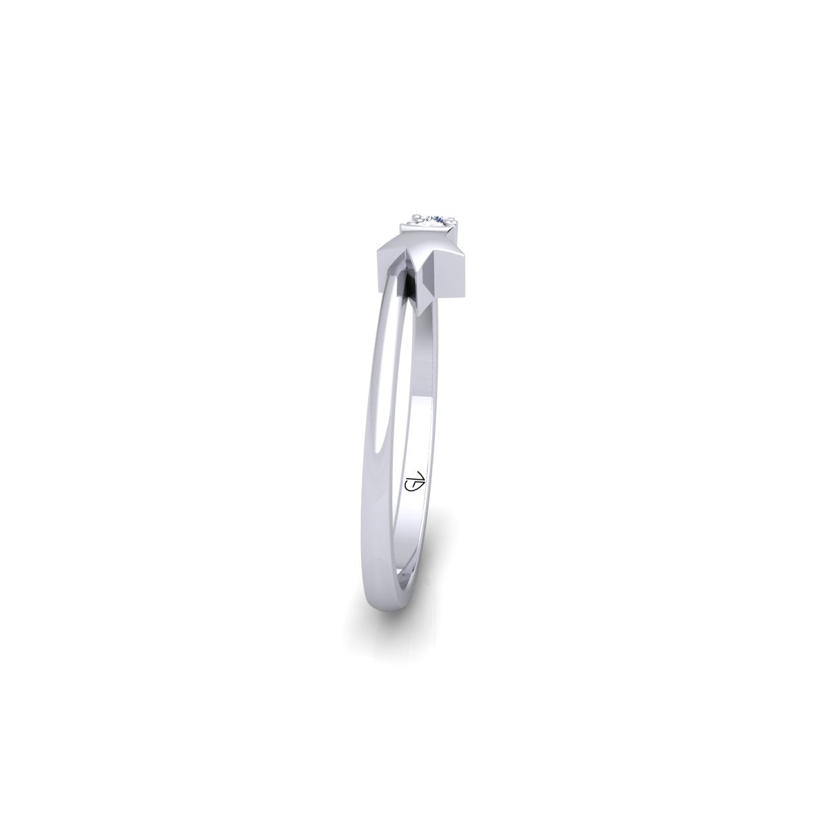 Lab Grown Diamond Star Five Stone 14K White Gold Wedding Ring
