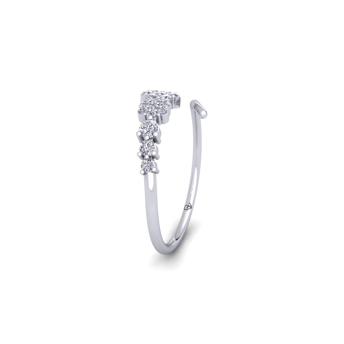 Lab Grown Diamond Floral Inspired 14K White Gold Wedding Band