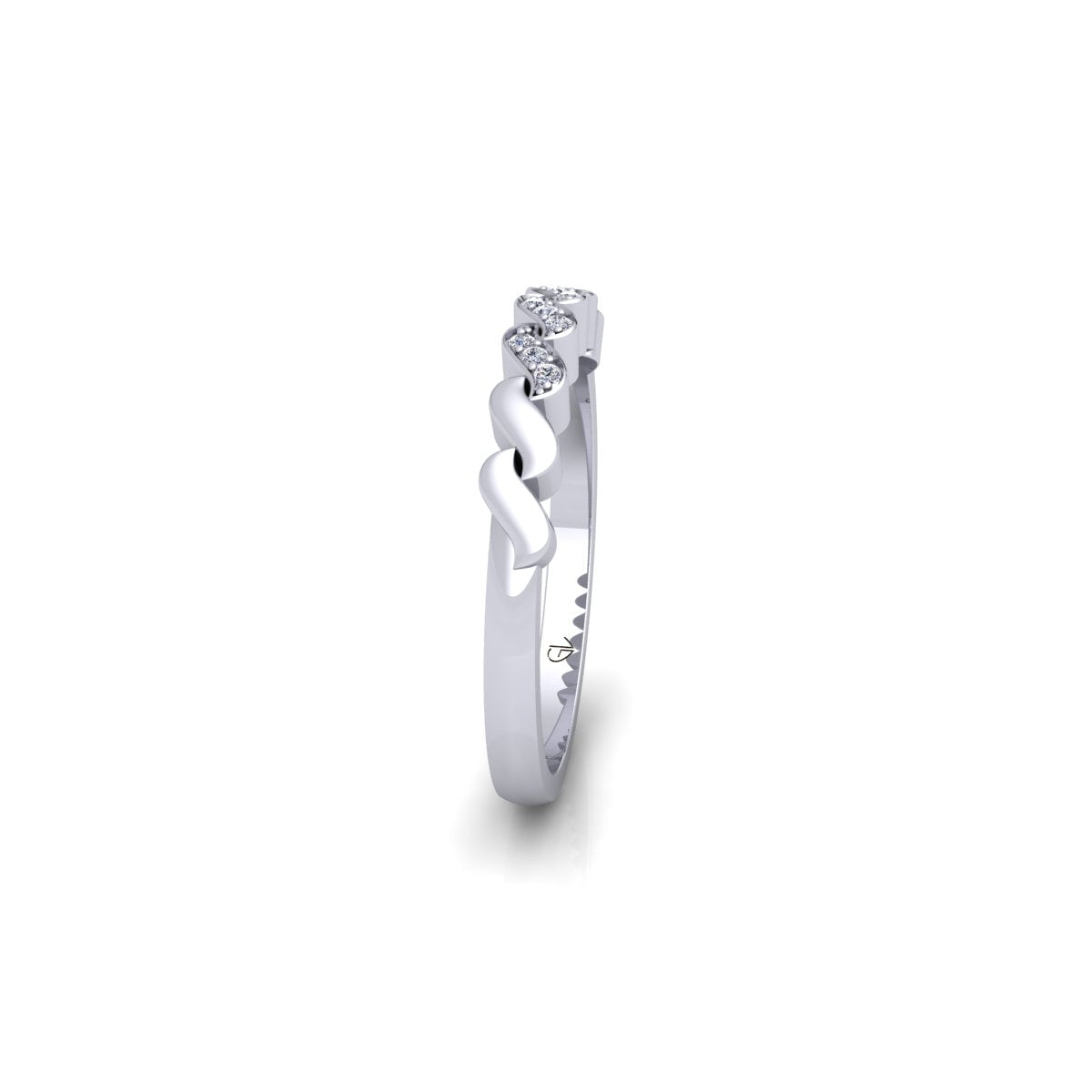 Lab Grown Diamond Half Eternity Minimalist 14K White Gold Wedding Band