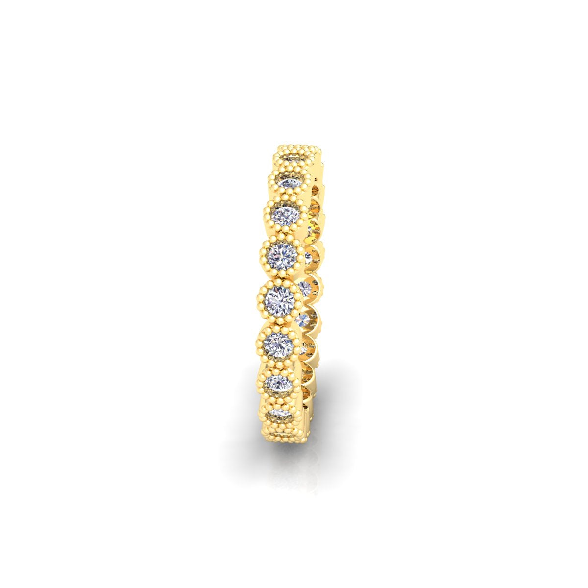 Lab Grown Diamond Full Eternity Bubble 14K White Gold Wedding Band