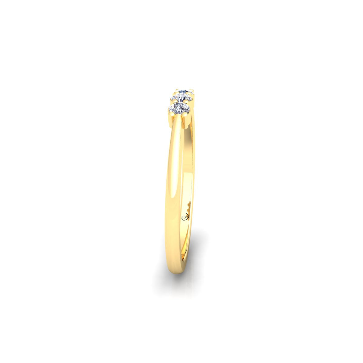 Lab Grown Diamond Three Stone 14K White Gold Wedding Band