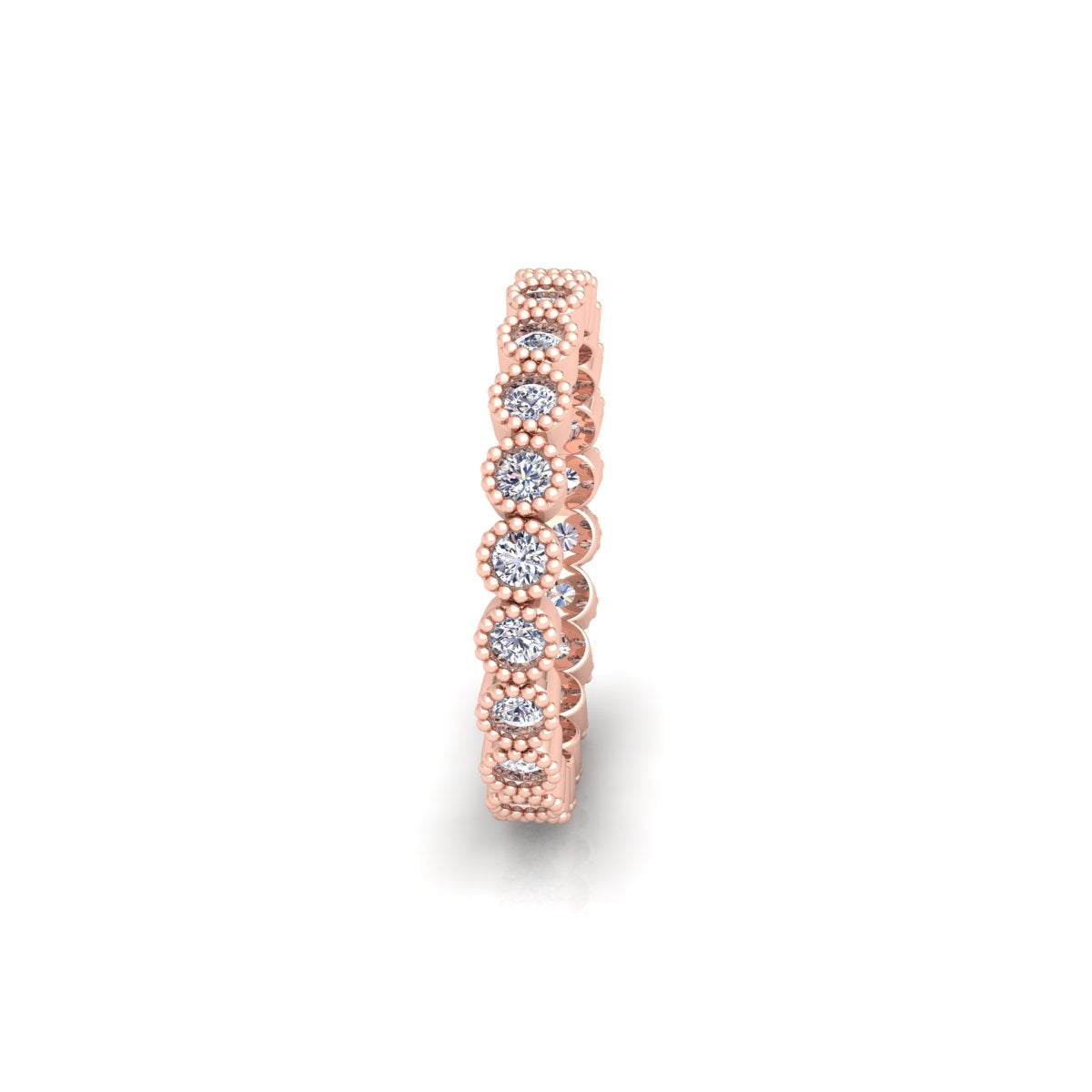 Lab Grown Diamond Full Eternity Bubble 14K White Gold Wedding Band