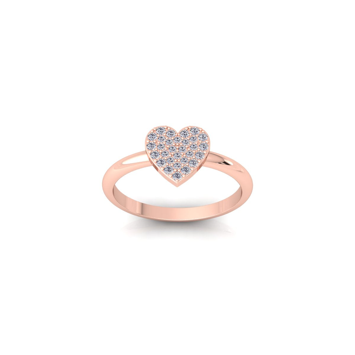 Lab Grown Diamond Cluster Heart Shape Full Eternity 14K White Gold Wedding Ring