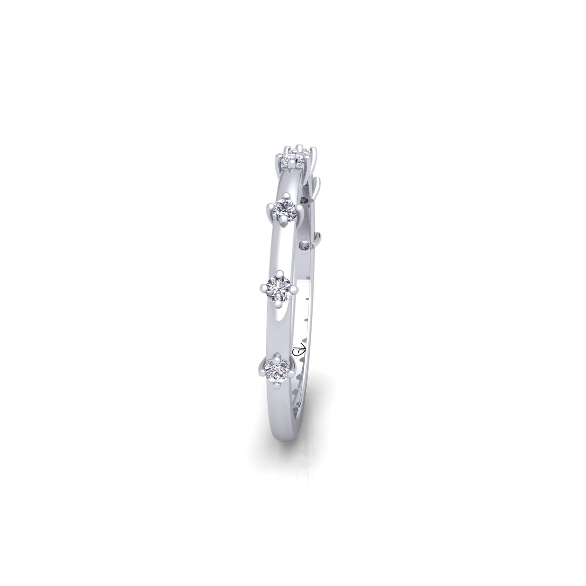 Lab Grown Diamond Half Eternity 14K White Gold Wedding Band
