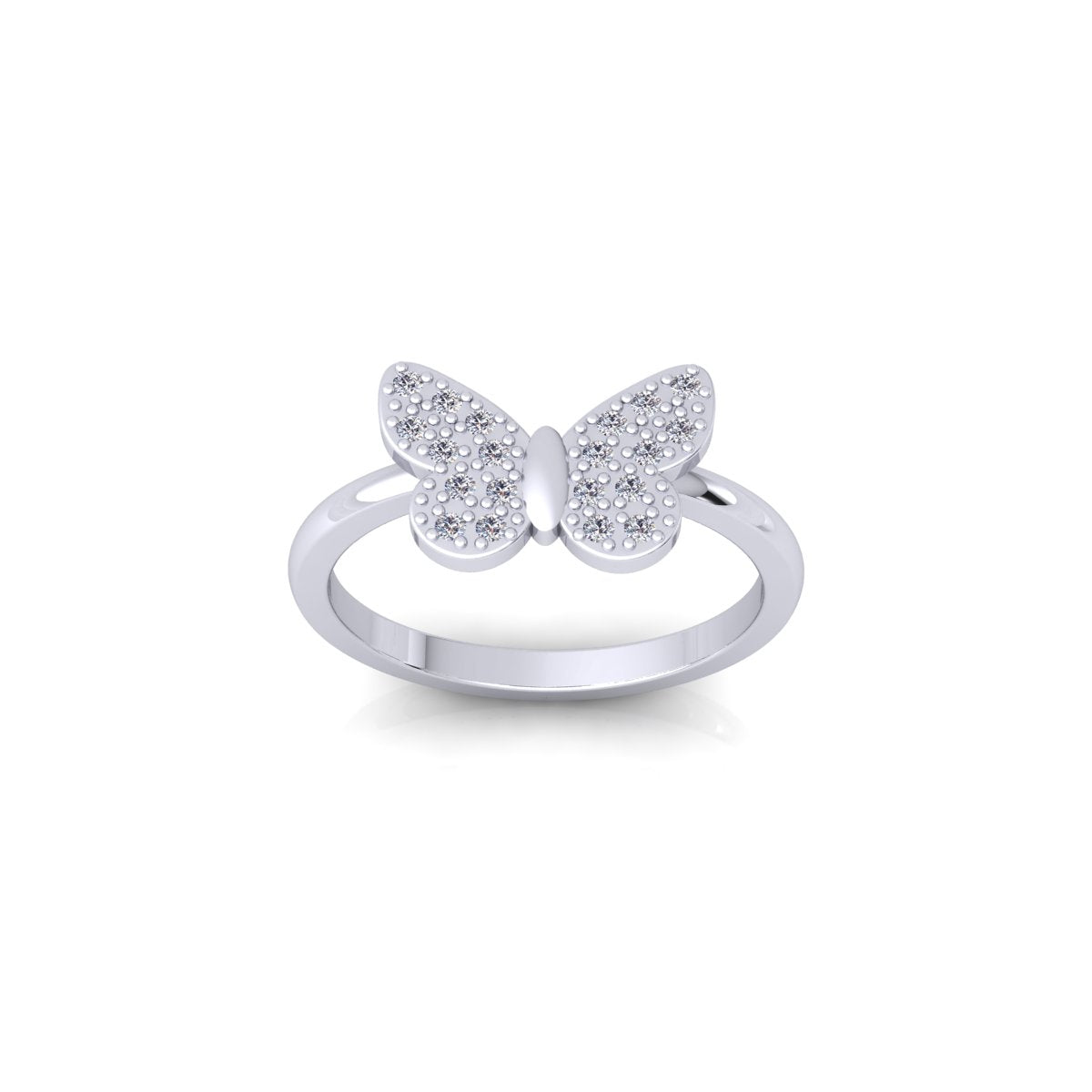 Lab Grown Diamond Mariah Carey Inspired Butterfly 14K White Gold Wedding Ring