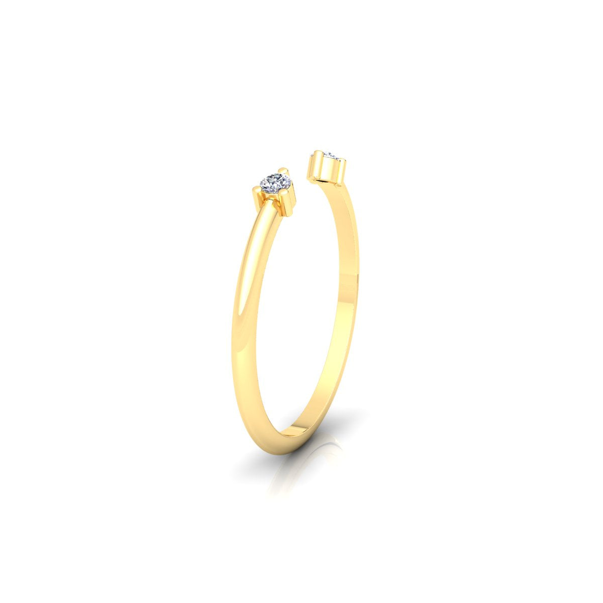 Lab Grown Diamond Open Cuff Two Stone 14K White Gold Wedding Band