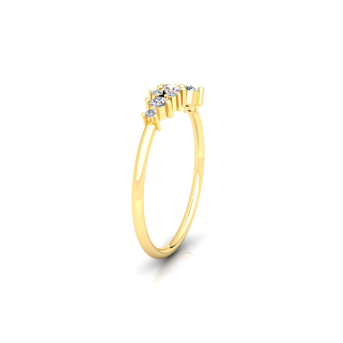 Lab Grown Diamond Cluster 14K White Gold Wedding Band