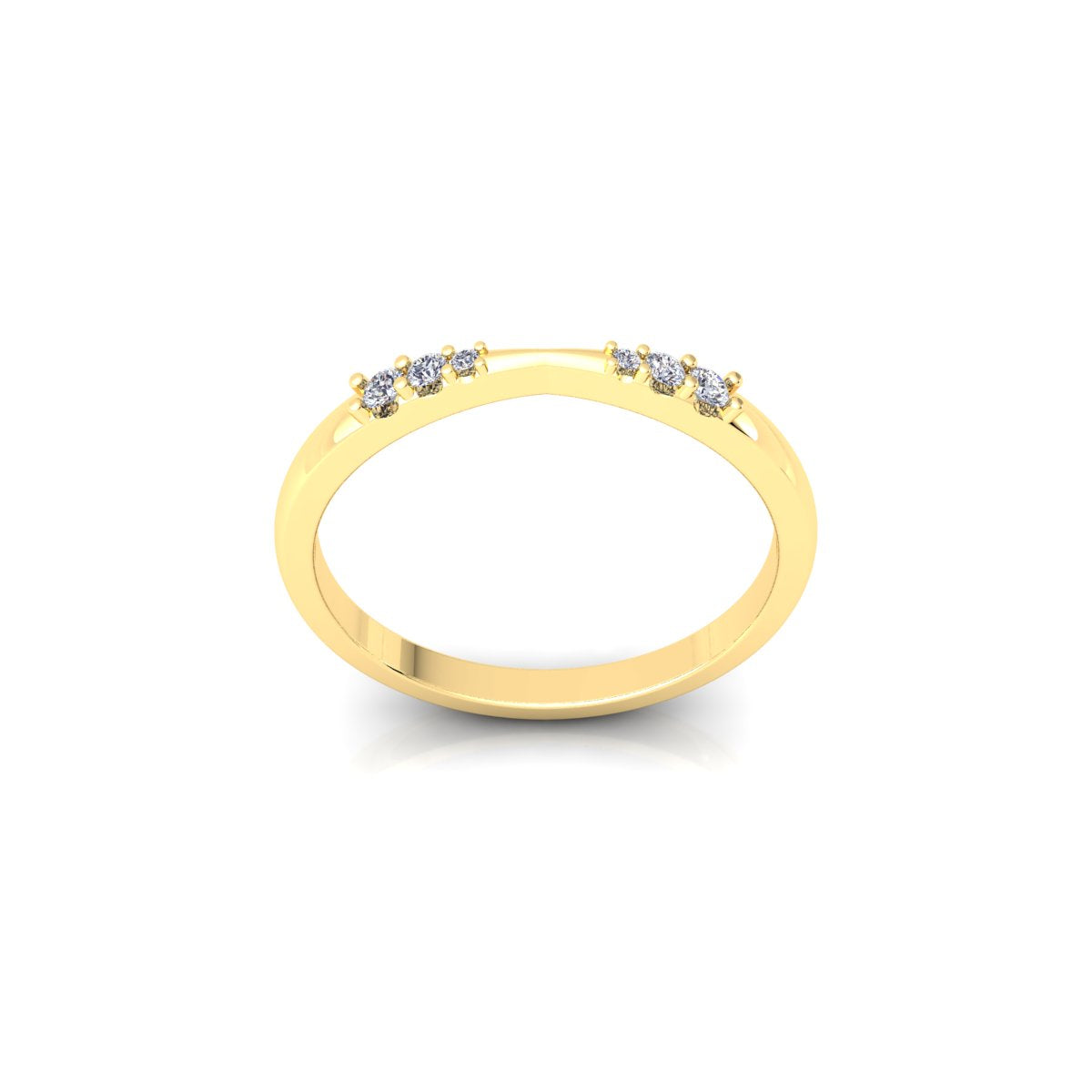 Lab Grown Diamond Six Stone 14K White Gold Wedding Band