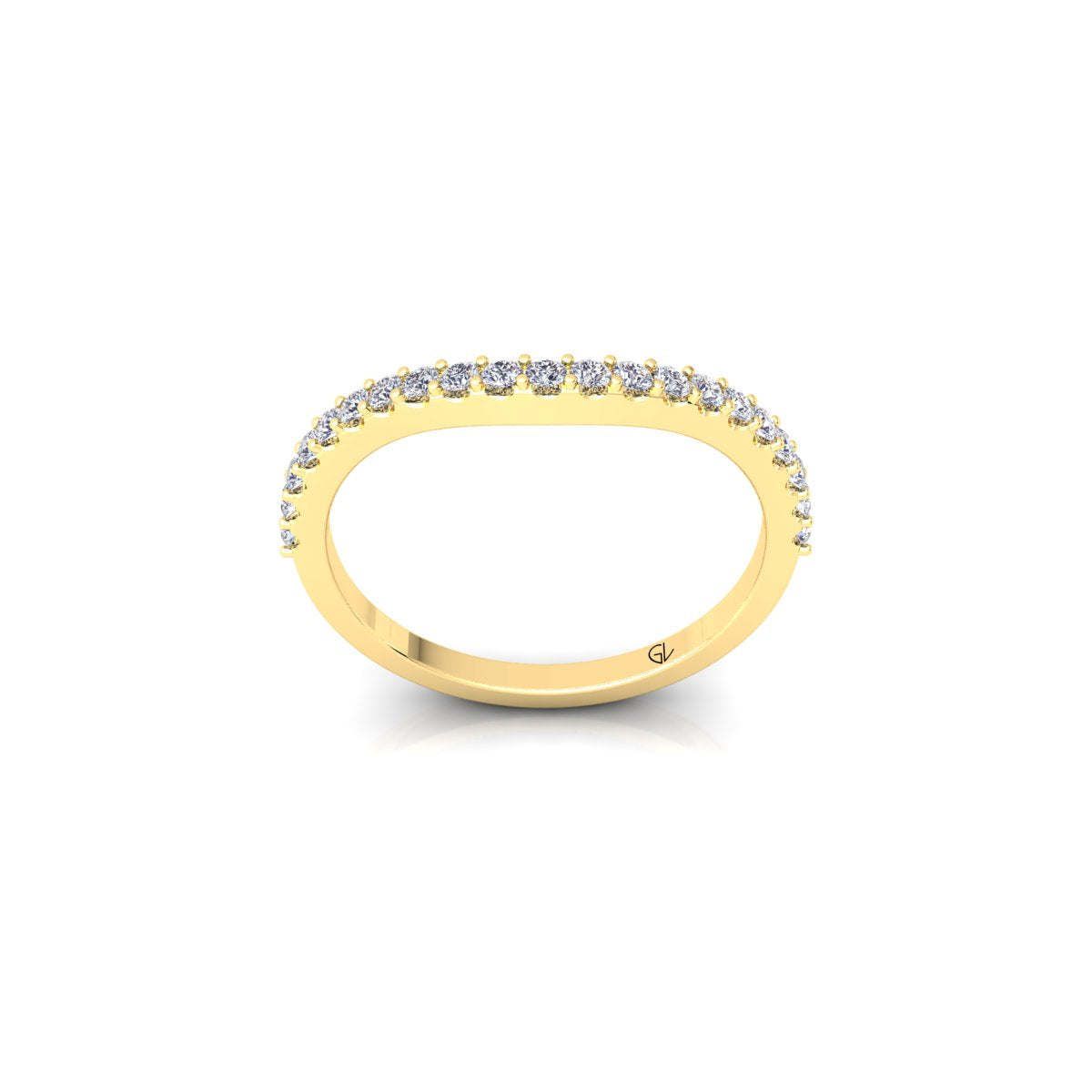 Lab Grown Diamond Curved Minimalist 14K White Gold Wedding Band