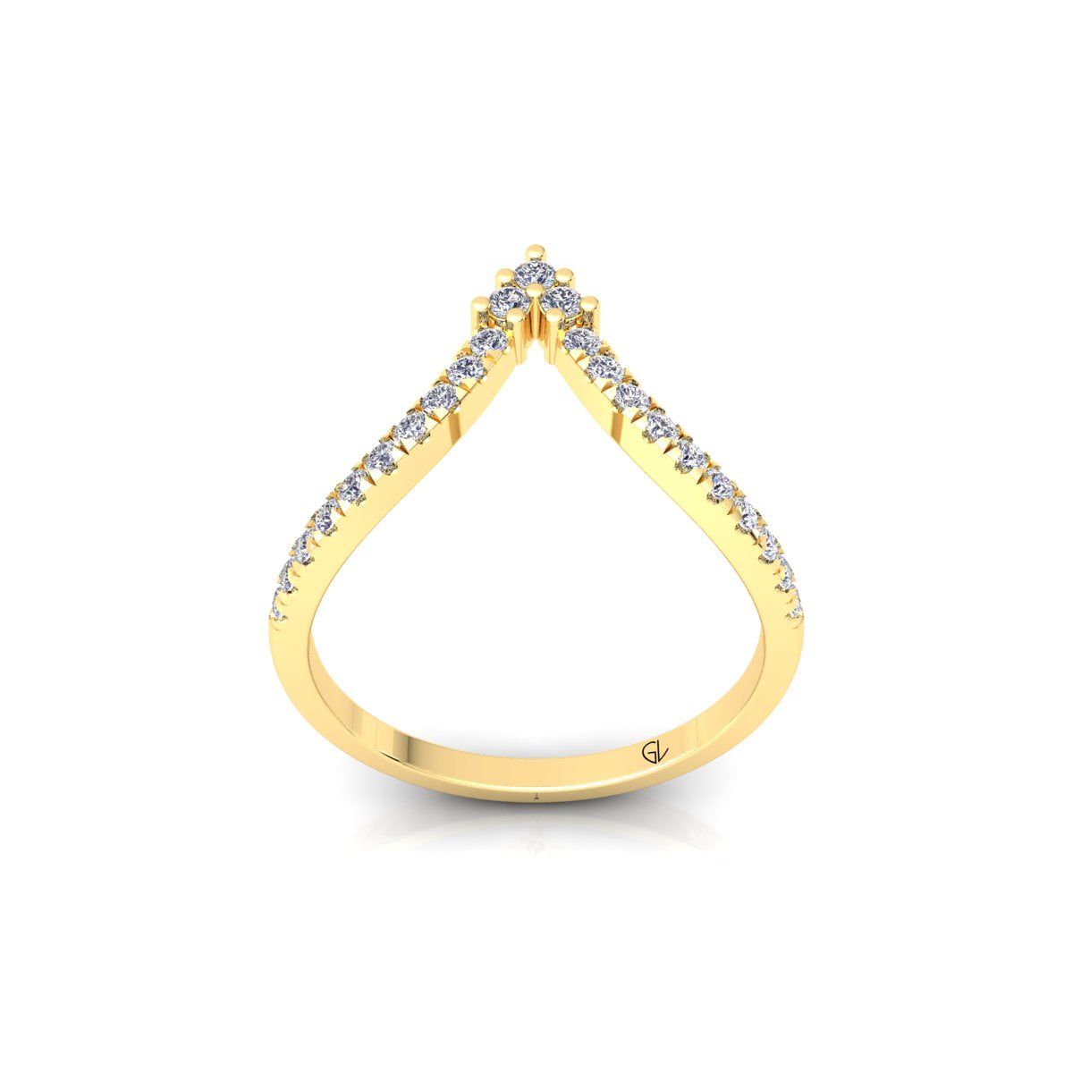 Curved Matching Round Lab Diamond Wedding Band