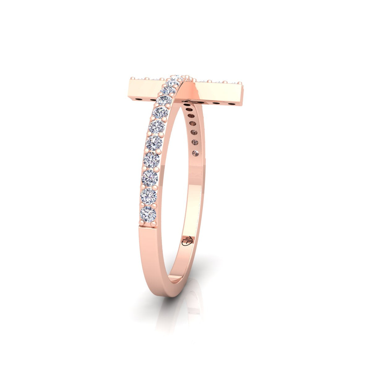 Lab Grown Diamond Cross Band 14K White Gold Wedding Band