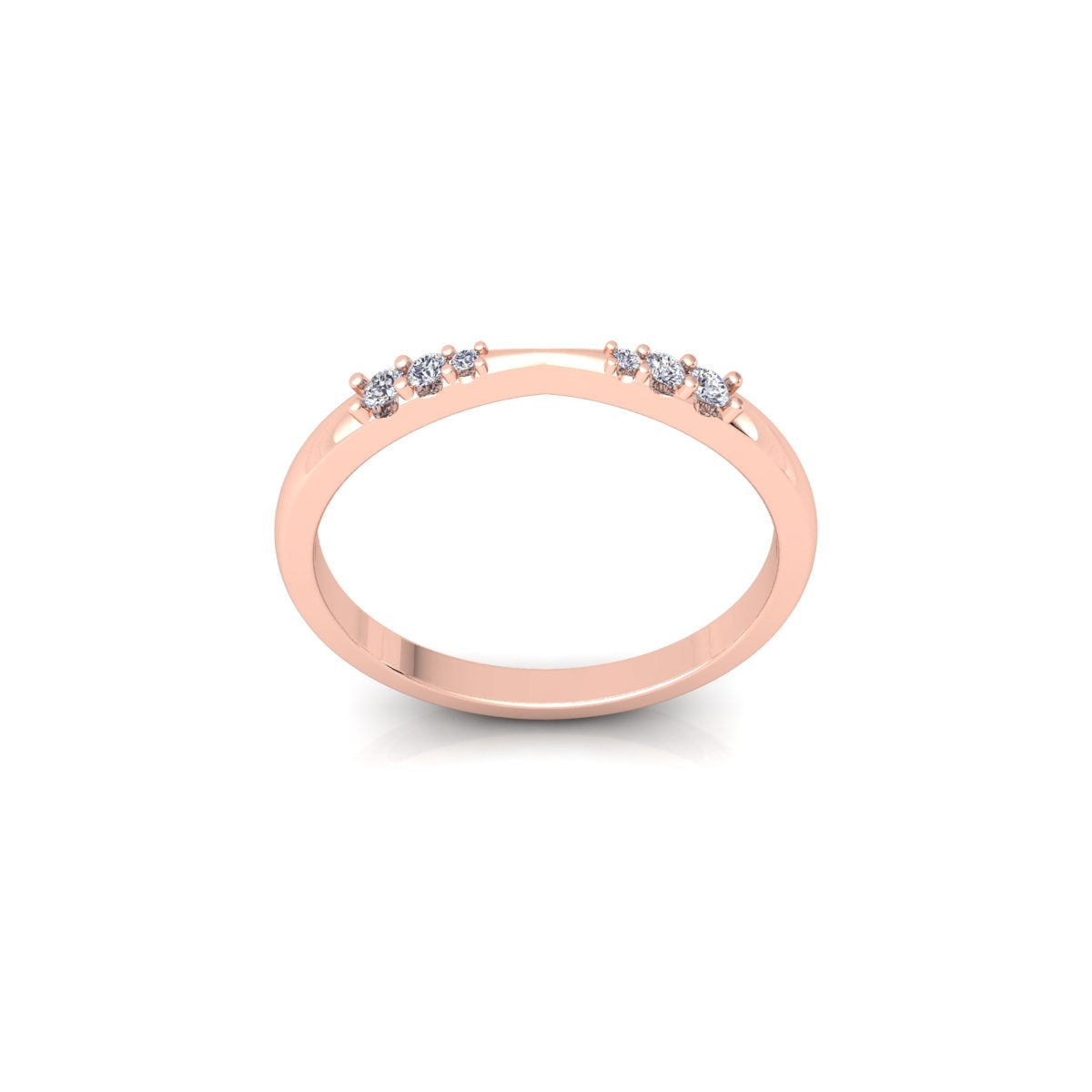 Lab Grown Diamond Six Stone 14K White Gold Wedding Band