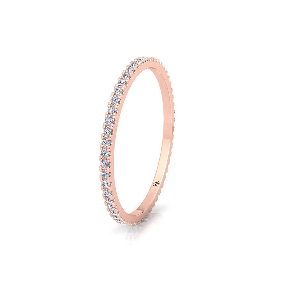 Lab Grown Diamond Full Eternity 14K White Gold Wedding Band