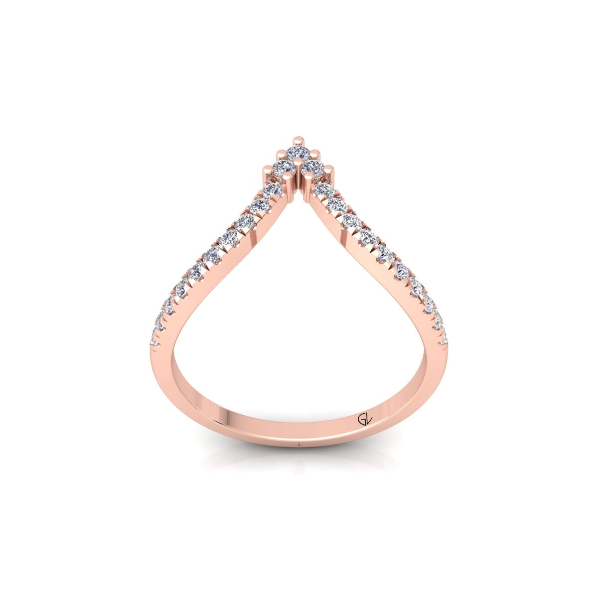 Curved Matching Round Lab Diamond Wedding Band