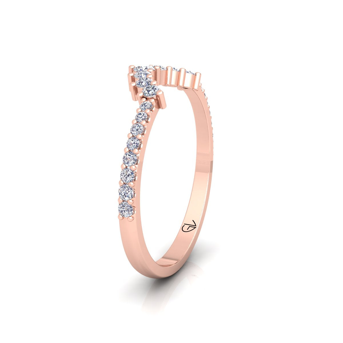 Lab Grown Diamond Curved 14K White Gold Wedding Band