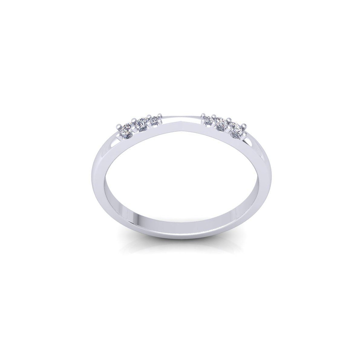 Lab Grown Diamond Six Stone 14K White Gold Wedding Band