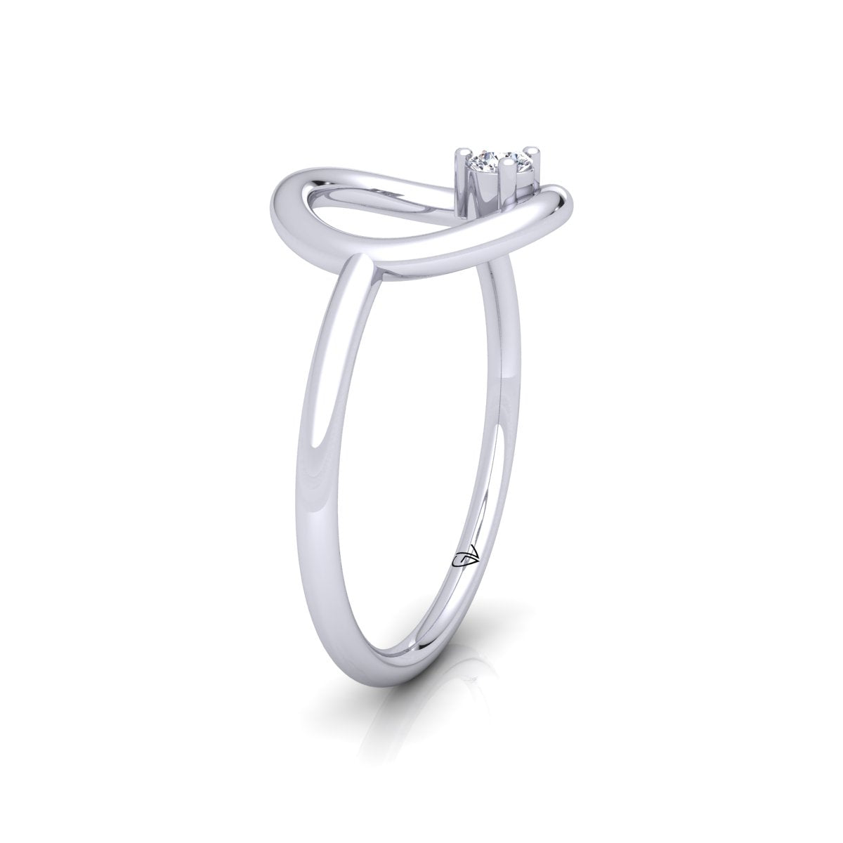Lab Grown Diamond Open Round 14K White Gold Wedding Band
