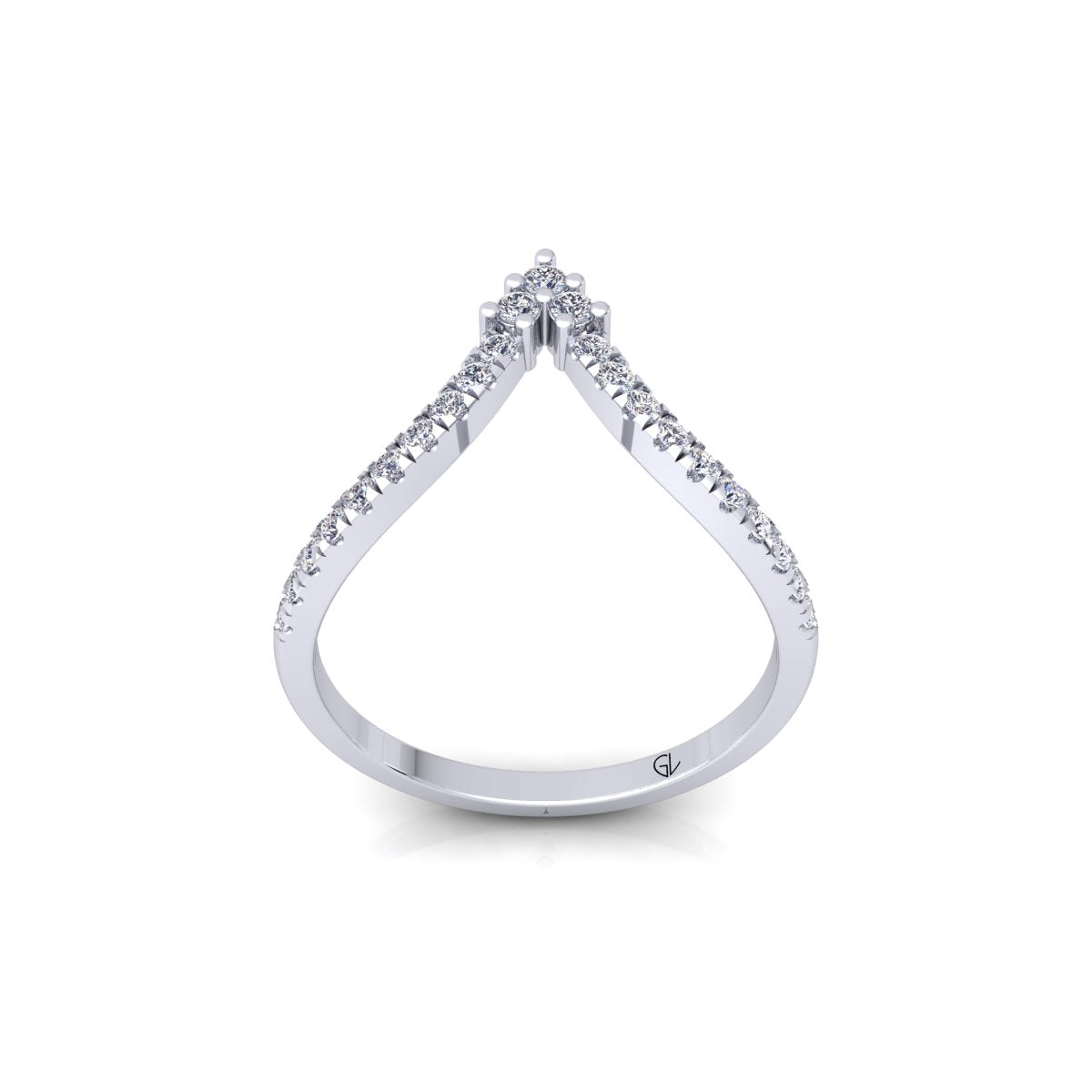 Curved Matching Round Lab Diamond Wedding Band