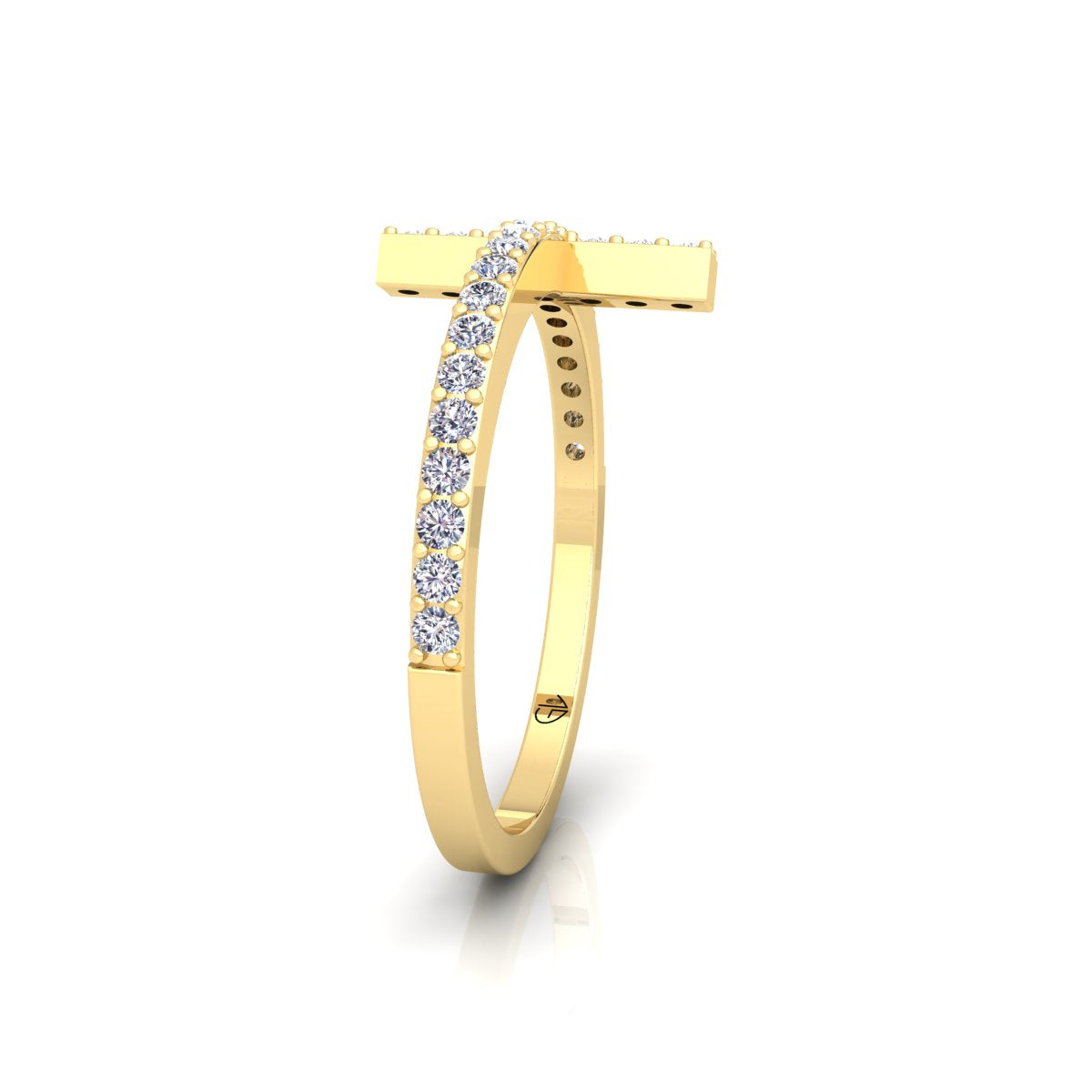 Lab Grown Diamond Cross Band 14K White Gold Wedding Band