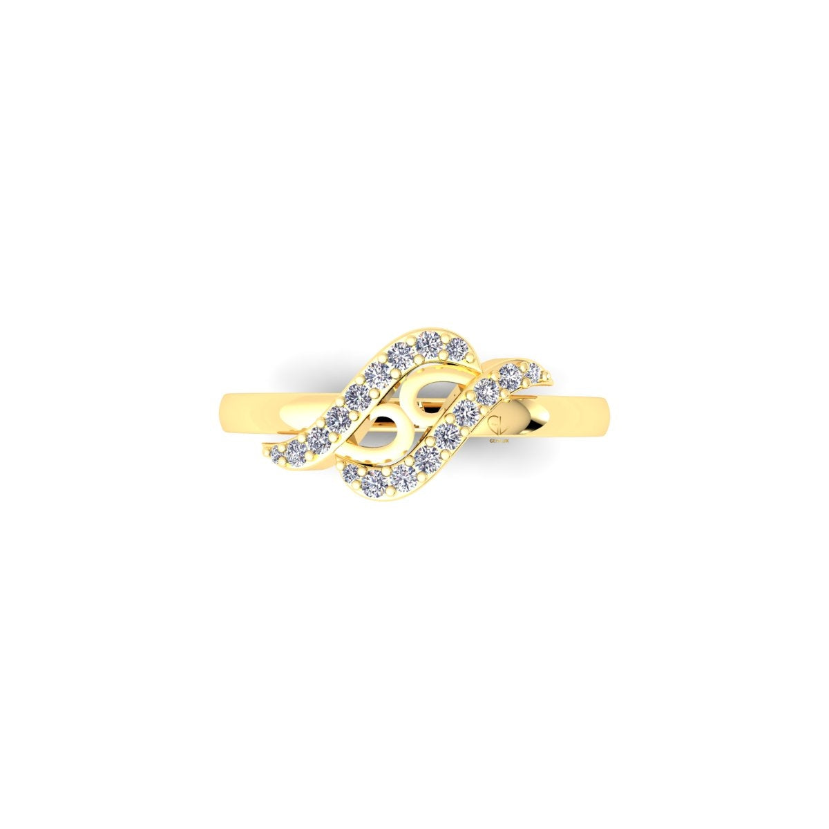 Lab Grown Diamond Swirl 14K White Gold Wedding Band