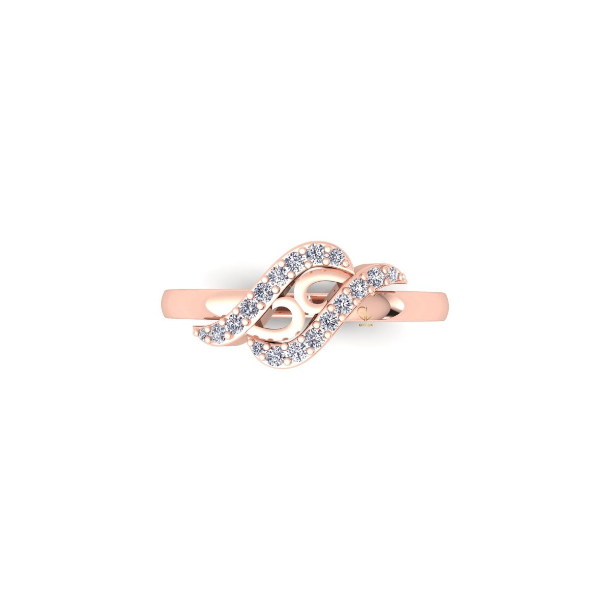 Lab Grown Diamond Swirl 14K White Gold Wedding Band