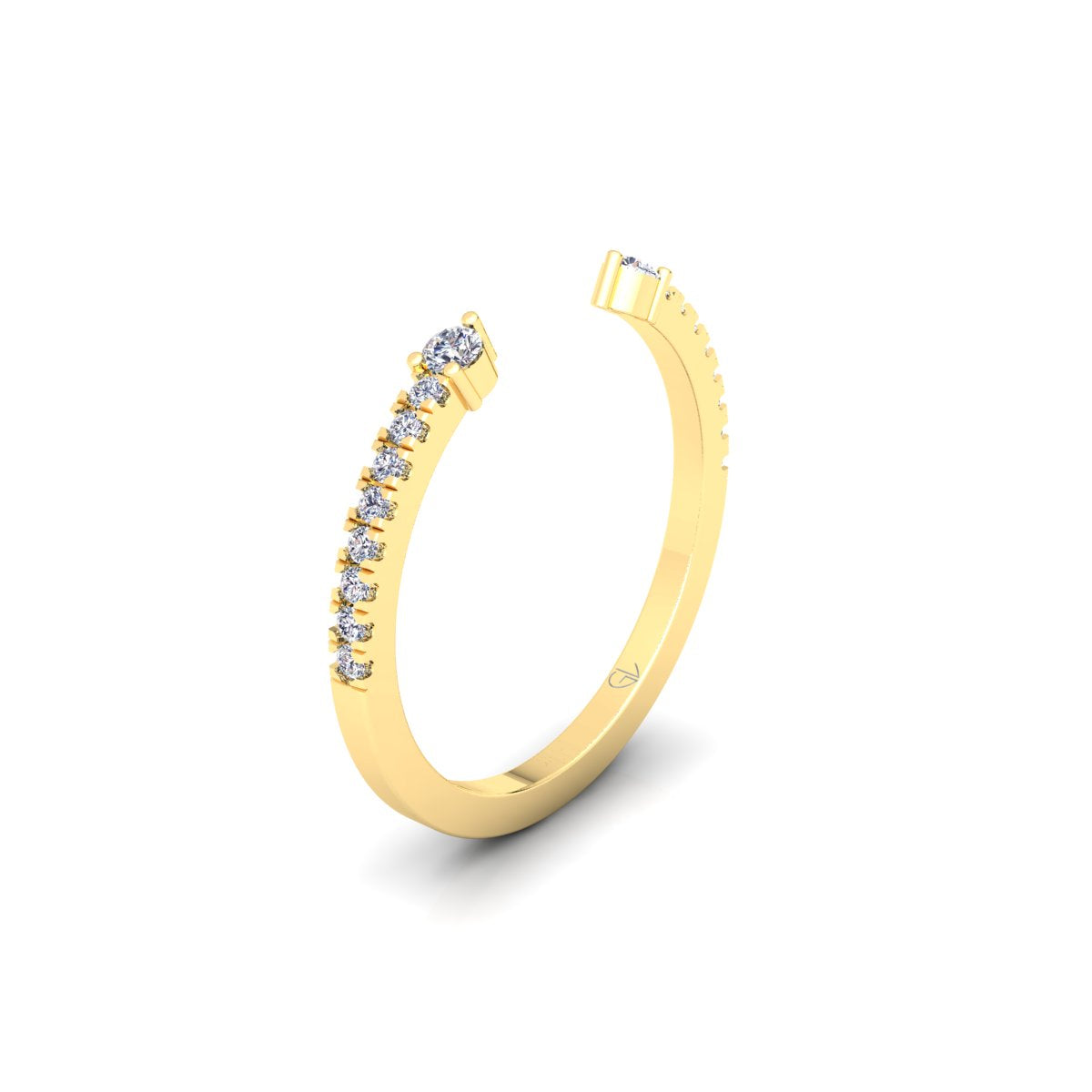 Lab Grown Diamond Open Cuff 14K White Gold Wedding Band
