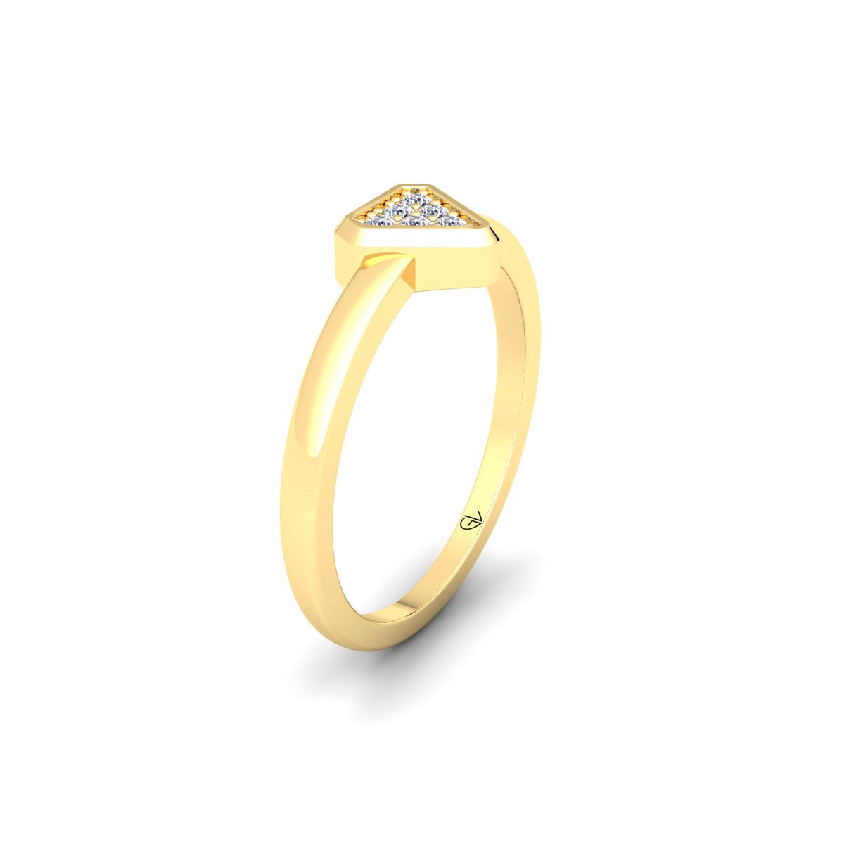 Trillion Shape Cluster Lab Grown Diamond 14K White Gold Wedding Band