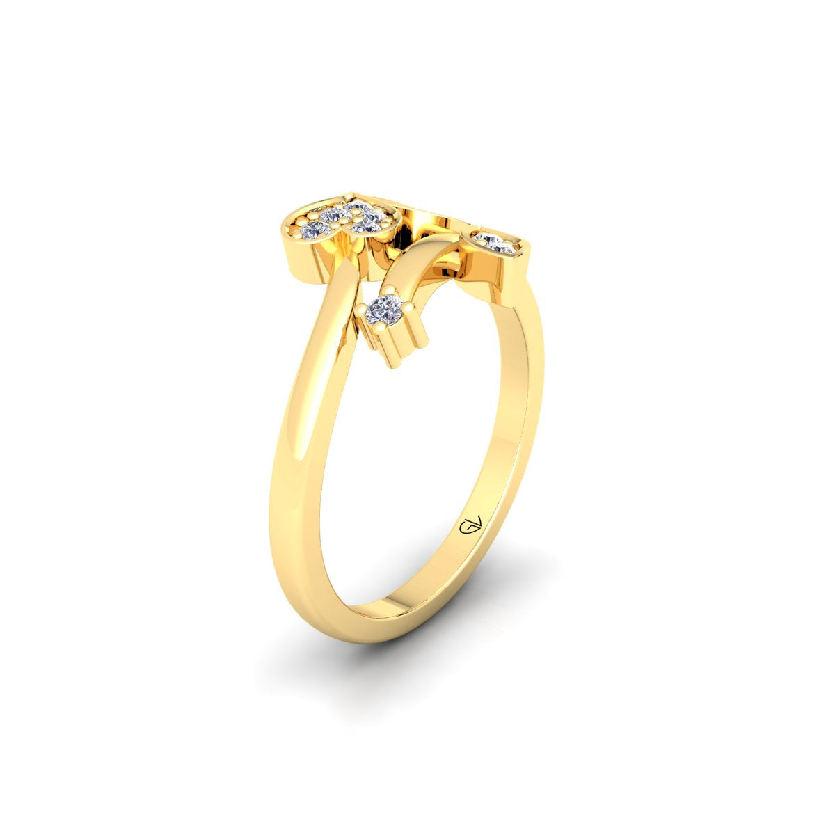 Lab Grown Diamond Swirl Leaf Inspired 14K White Gold Wedding Band