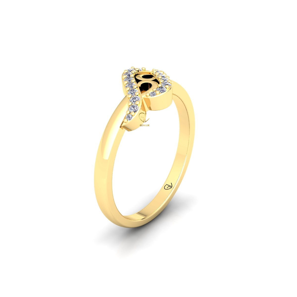 Lab Grown Diamond Swirl 14K White Gold Wedding Band