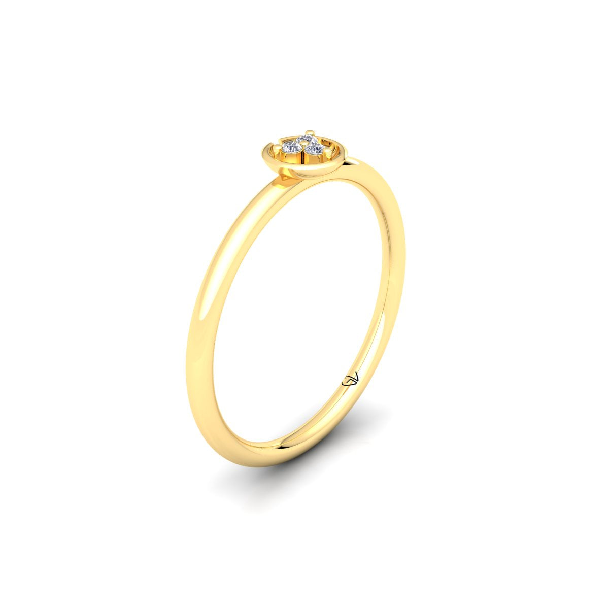 Lab Grown Diamond Three Stone 14K White Gold Wedding Ring