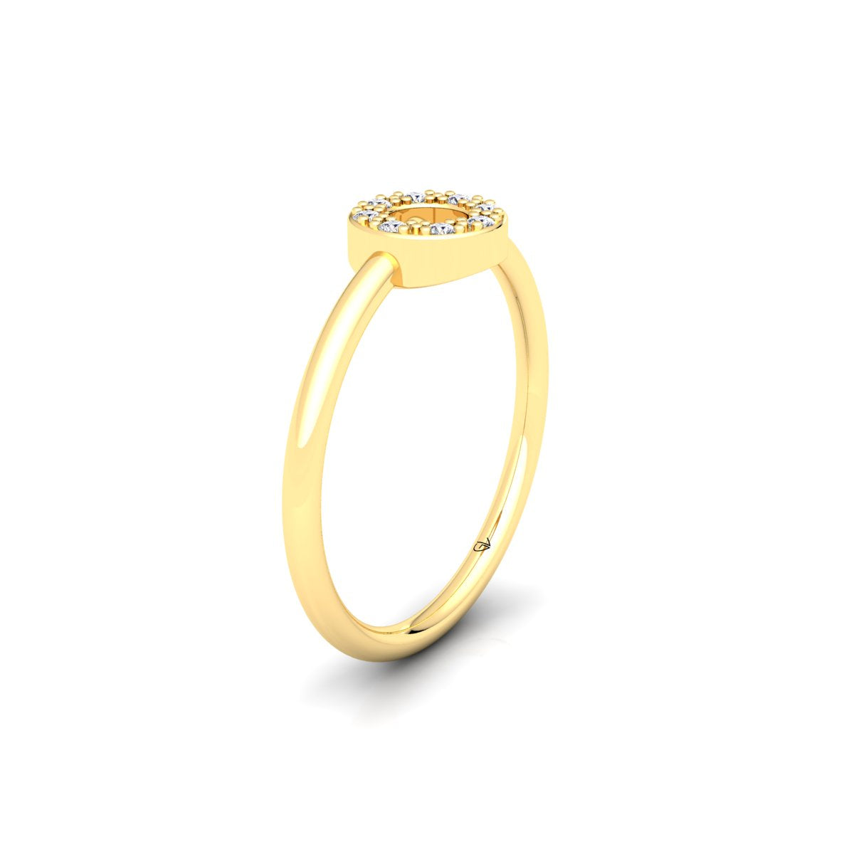 Lab Grown Diamond Open Round Diamond 14K White Gold Wedding Ring