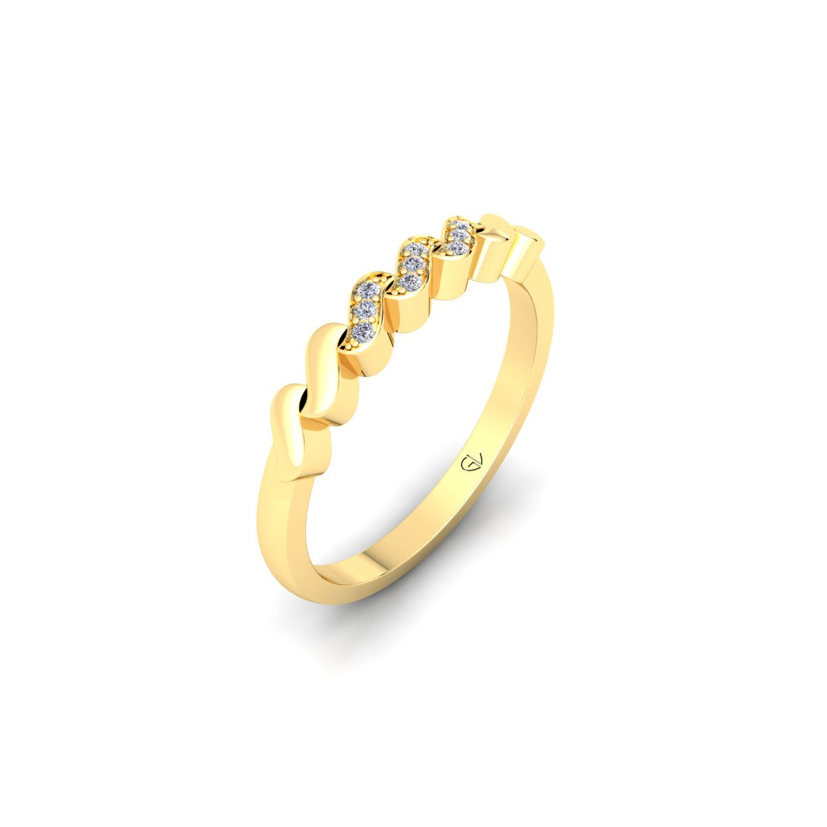 Lab Grown Diamond Half Eternity Minimalist 14K White Gold Wedding Band