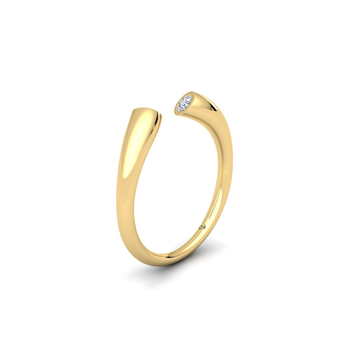 Lab Grown Diamond Open Cuff Two Stone 14K White Gold Wedding Band
