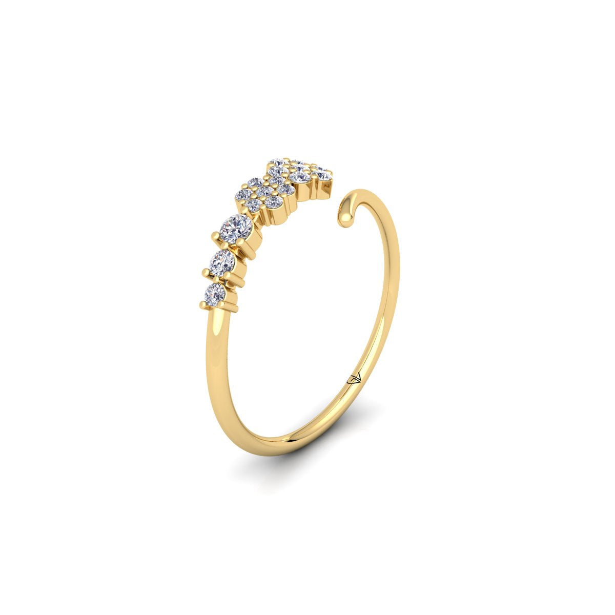 Lab Grown Diamond Floral Inspired 14K White Gold Wedding Band
