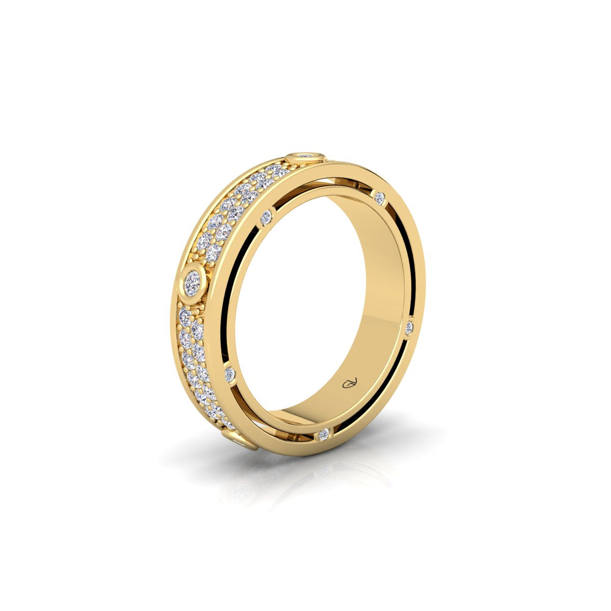 Lab Grown Diamond Vintage Full Eternity 14K White Gold Wedding Band