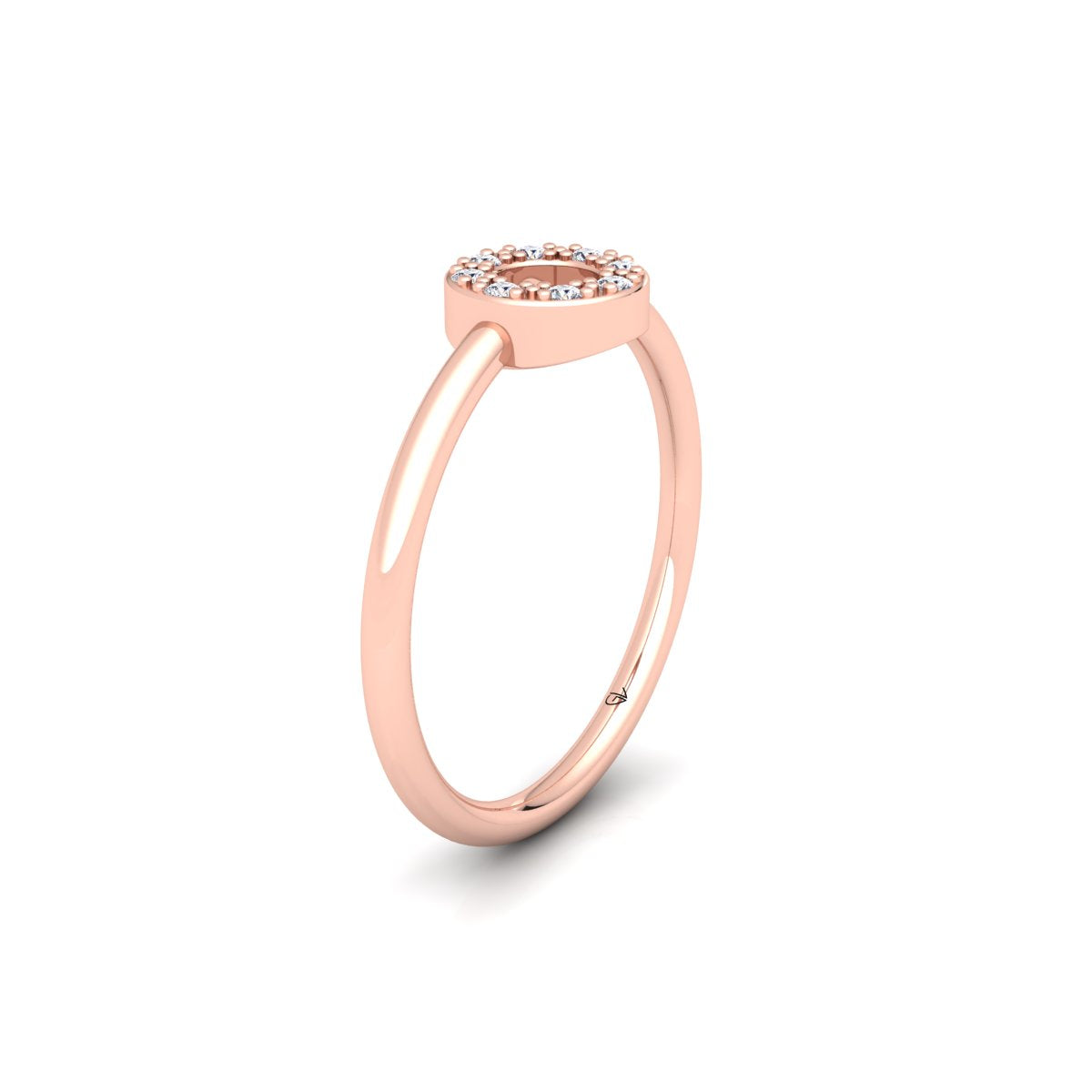 Lab Grown Diamond Open Round Diamond 14K White Gold Wedding Ring