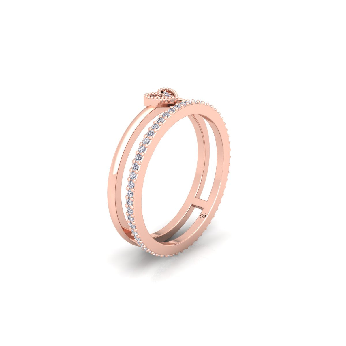 Lab Grown Diamond Enhancer Heart Shape 14K White Gold Wedding Band