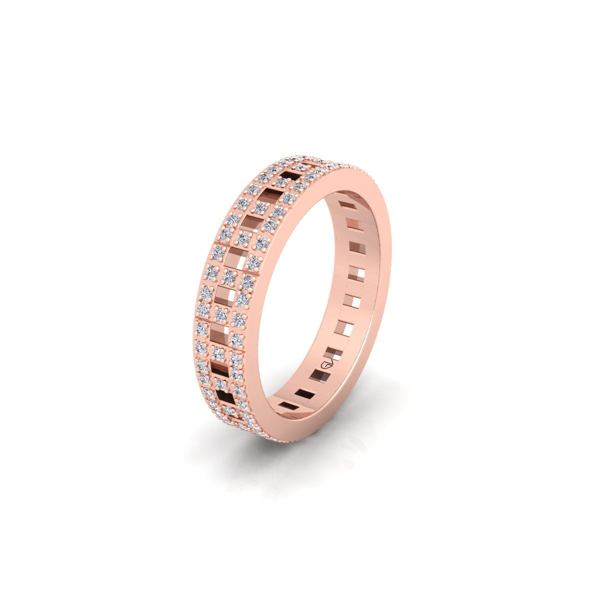 Lab Grown Diamond Full Eternity 14K White Gold Wedding Band