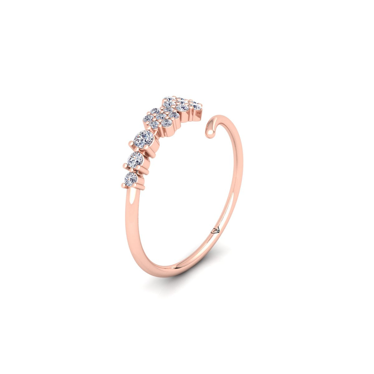 Lab Grown Diamond Floral Inspired 14K White Gold Wedding Band
