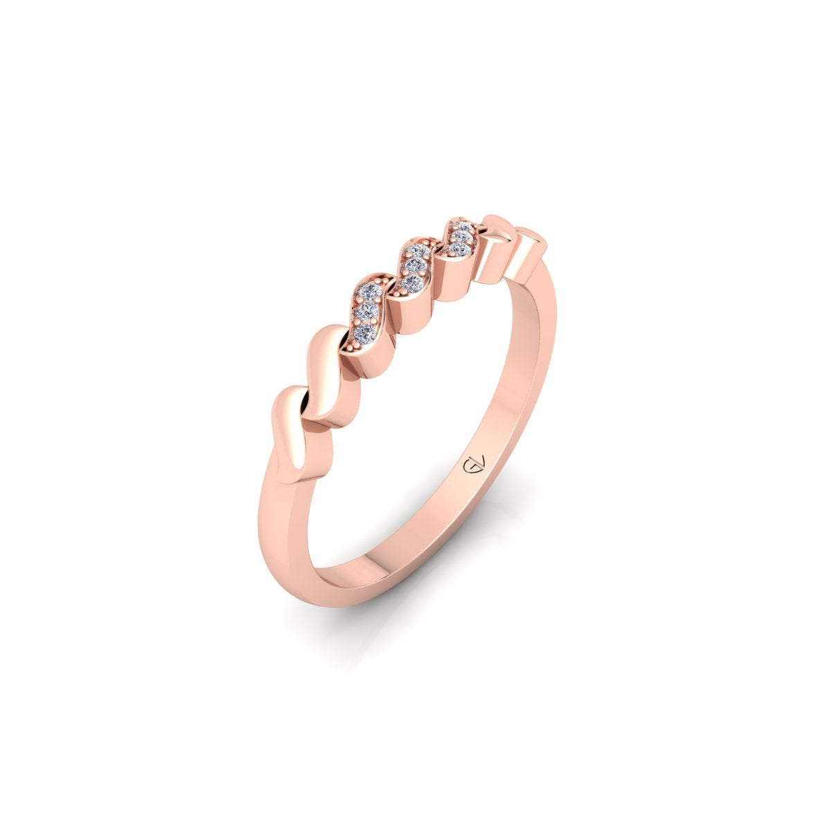 Lab Grown Diamond Half Eternity Minimalist 14K White Gold Wedding Band