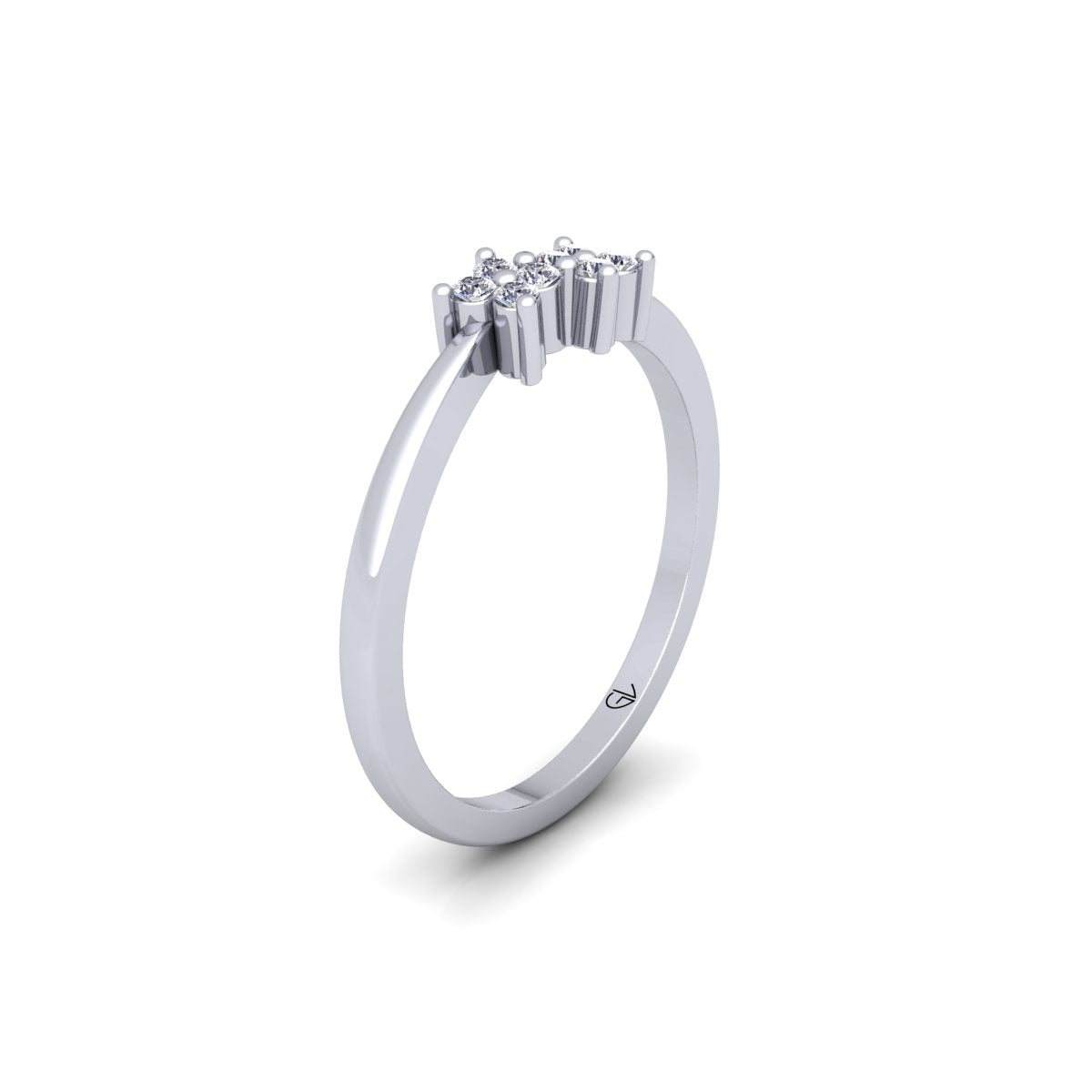 Minimalist Lab Grown Diamond 14K White Gold Wedding Band