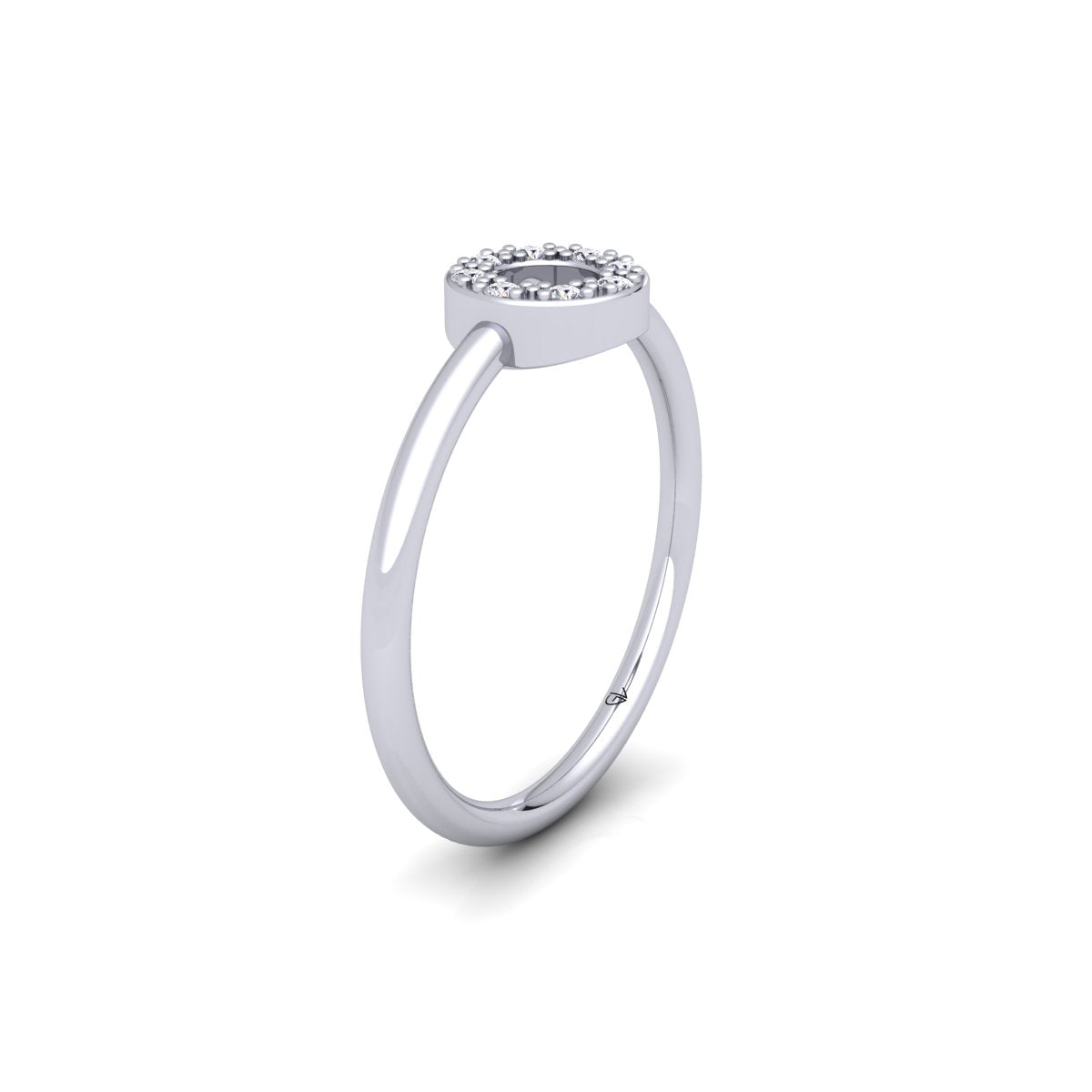 Lab Grown Diamond Open Round Diamond 14K White Gold Wedding Ring