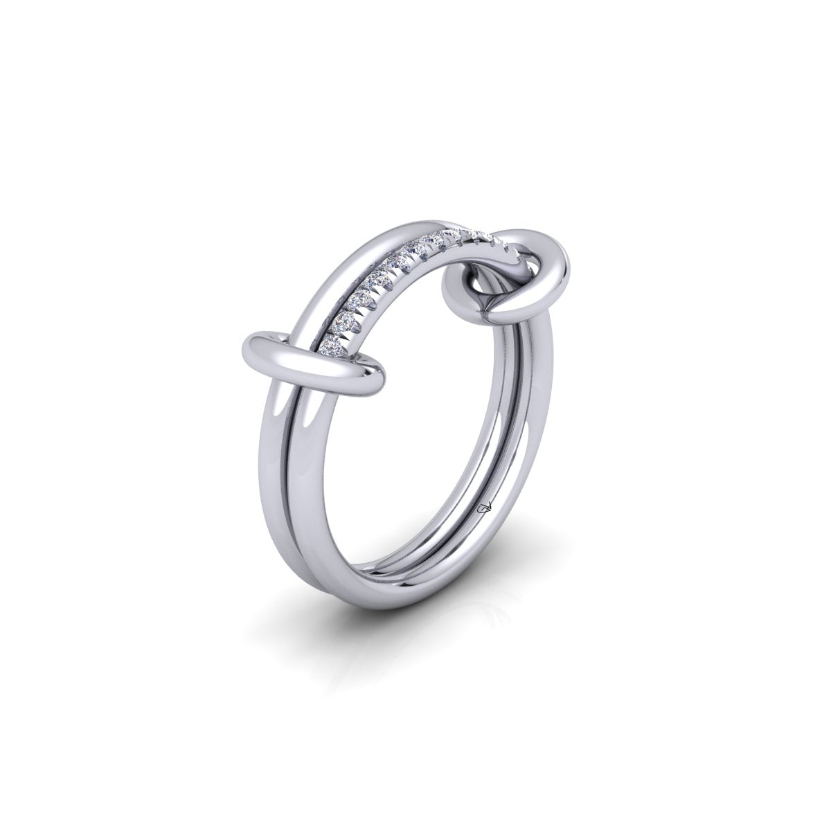 Lab Grown Diamond Half Eternity 14K White Gold Wedding Band