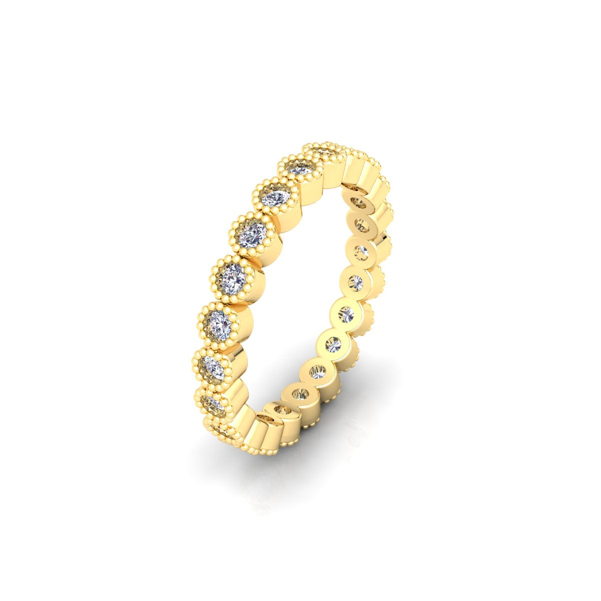 Lab Grown Diamond Full Eternity Bubble 14K White Gold Wedding Band