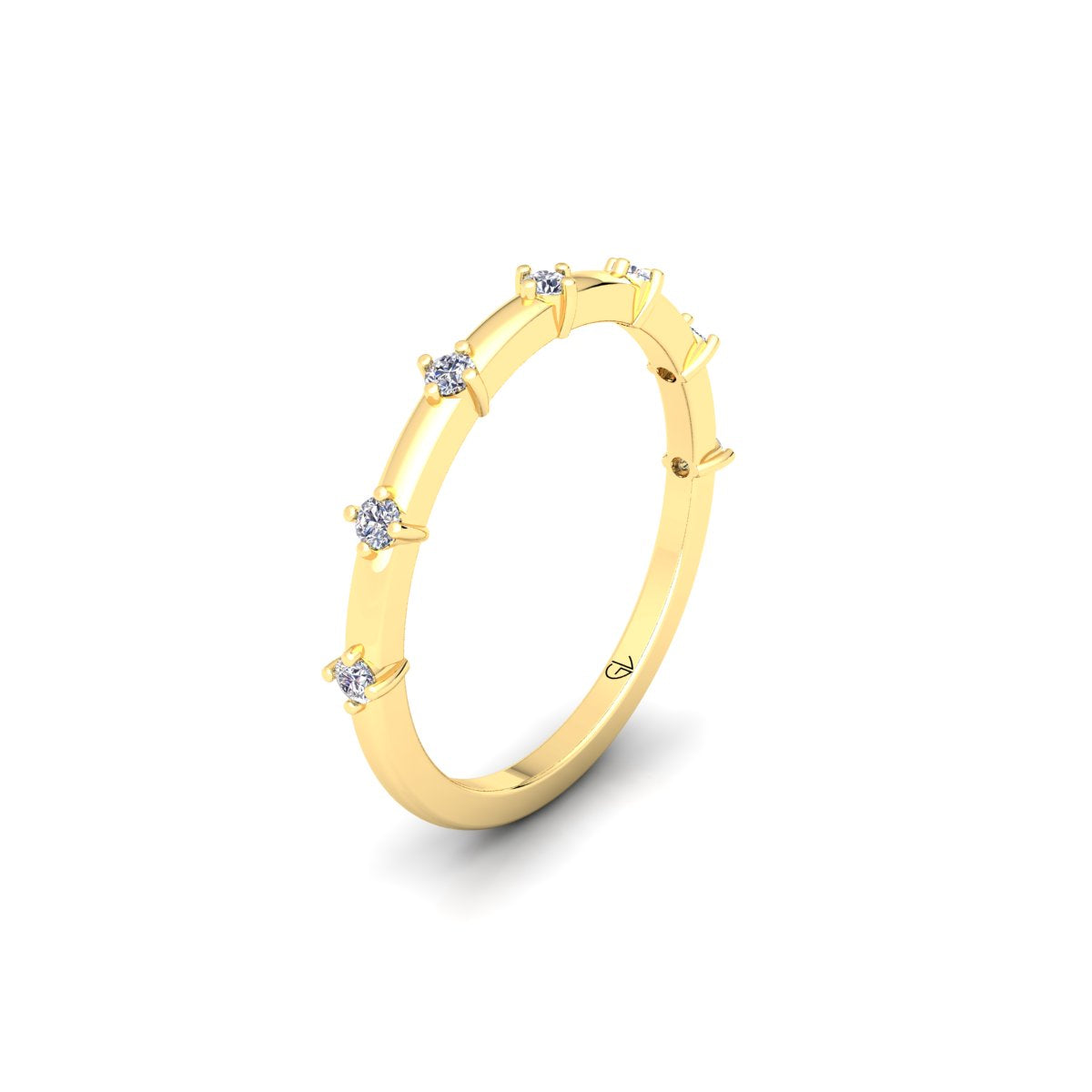 Lab Grown Diamond Half Eternity 14K White Gold Wedding Band