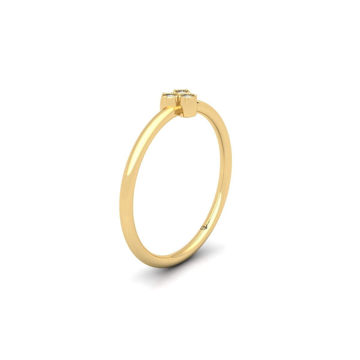 Lab Grown Diamond Three Stone Bezel Set 14K White Gold Wedding Band